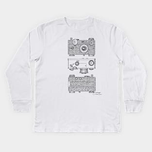 CAMERA VINTAGE PATENT DRAWING Kids Long Sleeve T-Shirt